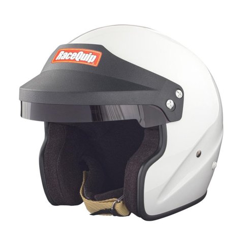RaceQuip OF20 Open Face Helmets 256116RQP Helmet, OF20, Face, Gloss White, Snell SA2020, EPS Liner, No Graphic, X-Large, Each