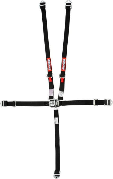 RaceQuip Jr. Dragster and Quarter Midget 5-Point Harnesses 709009RQP Latch & Link Harness Assembly, Complete Harness Type, 5-point, Nylon, Black, 2 in. Width Belts, SFI 16.2, Each