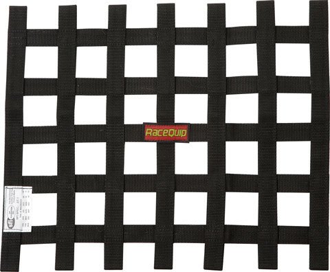 RaceQuip SFI Ribbon Window Nets 726001RQP Net, Ribbon, Rectangle, 18 in. x 15 in., Black, 27.1, Each