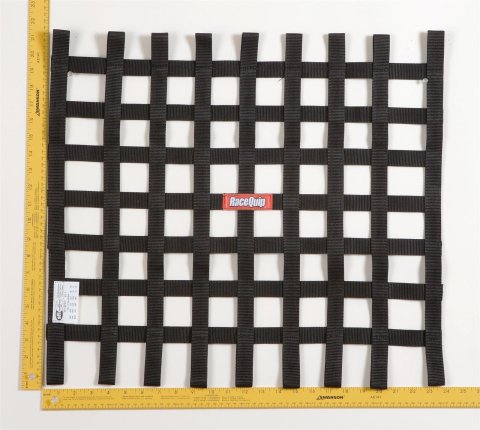 RaceQuip SFI Ribbon Window Nets 726007RQP Net, Ribbon, Rectangle, 24 in. Width, 21 in. Height, Black, 27.1, Each