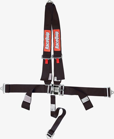 RaceQuip Latch & Link Harnesses 713003RQP Harness, Complete, Link, V-Type, Bolt-In, Floor/Roll Bar Mount, Black, Each