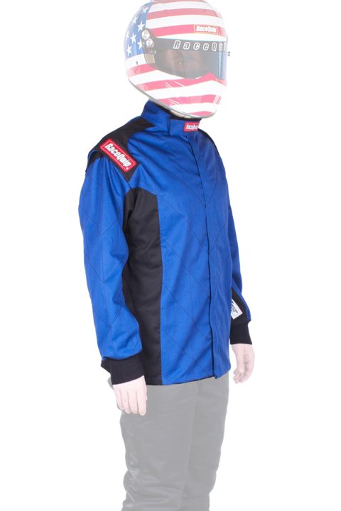 RaceQuip Chevron-1 FRC SFI-1 Jackets 131925RQP Single Layer Racing Driver Fire Suit Jacket; SFI 3.2A/ 1 ; Blue Large