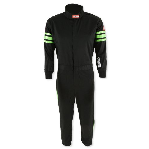 RaceQuip SFI-1 Pro-1 Single Layer Kids Suits 1950796RQP JR SUIT GREEN TRIM KXLG