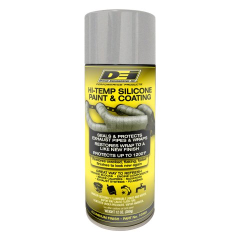 DEI HT Silicone Coating 10302 Exhaust Wrap Coating, High-Temperature, Silver, 12 oz. Can, Each