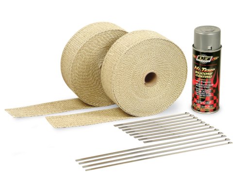 DEI Exhaust Wrap Kits 10112 Header and Wrap, 2 Rolls, 2 in. Wide x 50 ft., 1 Can Aluminum Coating, 12 Locking Ties, Kit