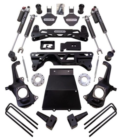 ReadyLift Suspension Lift Kits 42-31540 Kit, 5.0 to 6.0 in., Steering Knuckle, Leaf Spring Block, Falcon 2.1 Shocks, GMC, Chevy, Kit