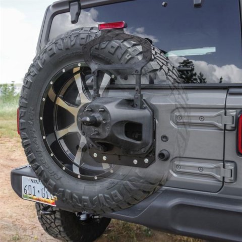 ReadyLift Suspension Spare Tire Relocation Brackets for 2018-2025 WRANGLER - 67-6800 Bracket, Steel, Black Powdercoat, Jeep, Each