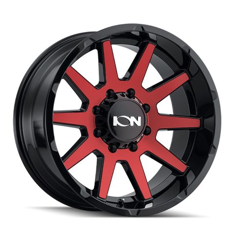 ION Alloy Series 143 Gloss Black Wheels with Red Machined Face 18x9 Wheel, 143, 18 in. x 9 in., Aluminum, Black, Face, 6 x 139.7mm Bolt Circle, 5.71 in. Backspace, +18.00mm Offset, Each
