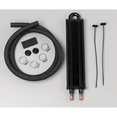 Derale Power Steering Cooler Kits 13200 Fluid Cooler, Steering, Tube and Fin, Aluminum, Copper, Black, 2 3/4 in. x 10 in. x 3/4 in., Each