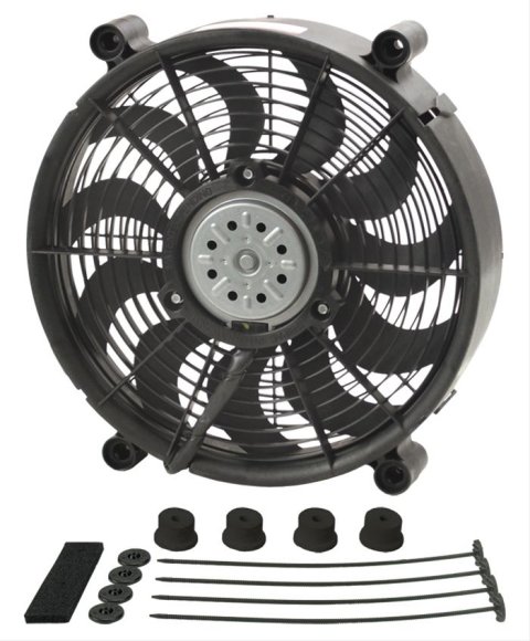 12 Inch 1,450 CFM Derale High-Output Single RAD Fan 18212 Electric Fan, Single, in. Diameter, Reversible, cfm, Black, Plastic, Each
