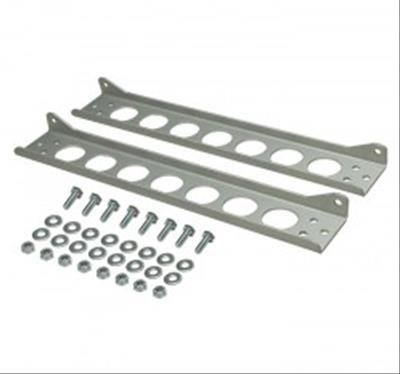 Derale Stacked Plate Fluid Cooler Mounting Kits 50023 Brackets, Mounting, Aluminum, Clear Anodized, Kit