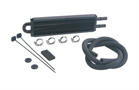 Derale Power Steering Cooler Kits 13210 Fluid Cooler, Steering, Tube and Fin, Aluminum, Copper, 2.5 in. x 8.125 in. x 2.5 in., Each