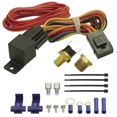 Derale Single-Stage Fan Controllers 16721 Switch, Thermostatic, Radiator Probe, On 190 Degrees F, Off 180 Degrees F, Kit