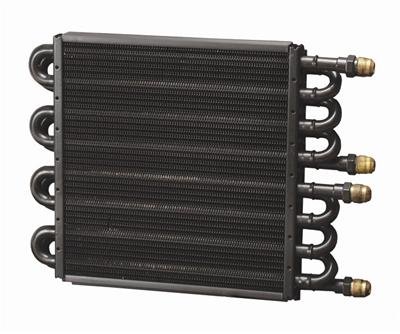 Derale Dual Circuit Fluid Coolers 15301 Cooler, Circuit, Tube and Fin, 8 and 8 Cooling Rows, Copper, Aluminum, Black Powdercoated, Each