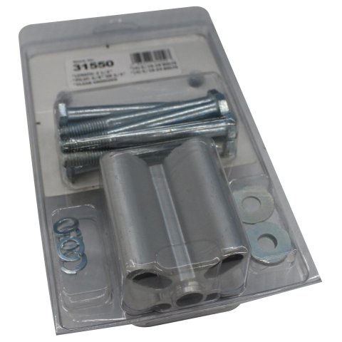 Derale Flex Fan Standard Spacers 31550 Spacer, 2.500 in. Thick, Aluminum, Clear Anodized, 5/8 in. Pilot, Bolts, Washers, Kit