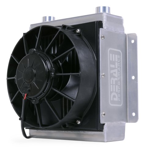 Derale Hi-Flow Racing Remote Fluid Coolers 65861 Cooler, Racing, Single Low Profile Fan, 18 Rows, 755 cfm, Aluminum, Universal, Each