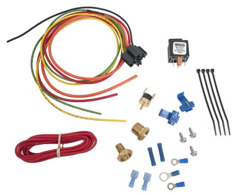 Derale Single-Stage Fan Controllers 16720 Switch, Thermostatic, 1/8 NPT, 3/8 in. Bushing, On 180 Degrees F, Off 170 Degrees F, Kit