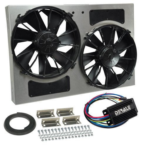 12 Inch 4,000 CFM Derale PWM Electric Fan Powerpacks 66826 Fan, Powerpack Assembly, in. Diameter, Puller, cfm, Black, Plastic, Shroud, Aluminum, Each