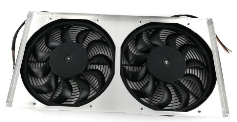 17 Inch 4,800 CFM Derale High-Output Dual RAD Fan and Shroud Kit 16843 Electric Fan, Dual, in. Diameter Fans, w/Shroud, 34.000 Width, 17.250 in. Height,