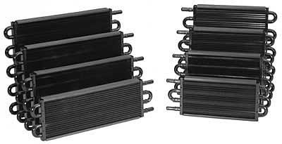 Derale 7000 Series Tube and Fin Transmission Coolers 13105 Fluid Cooler, Transmission, Fin, Aluminum, Copper, Black, 12 1/2 in. x 17 in. x 3/4 in., Each