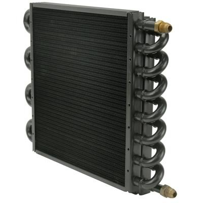 Derale Replacement Tube and Fin Engine Oil Coolers 13300 Fluid Cooler, Engine, Tube-Fin Type, Copper/Aluminum, 10 in. x 14.5 in. x 4 in., -6 AN NPT, Inlet, Outlet