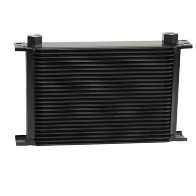 Derale Stacked Plate Fluid Coolers 52578 Cooler, Plate, 25 Rows, Aluminum, Black, -10 AN O-ring Female Threads Inlet/Outlet, Each