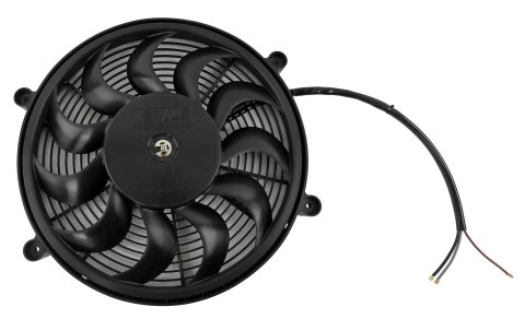 17 Inch 2,400 CFM Derale High-Output Single RAD Fan 16917 Electric Fan, Single, High Output, Pusher, in. Diameter, cfm, 11 Black Plastic Blades, Each