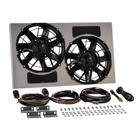 12 Inch 4,400 CFM Derale Electric Fan Brushless Powerpacks 67938-195 Fans, Powerpack, Dual in. Fans, 2,200 CFM, Shroud, 195 degree, Kit