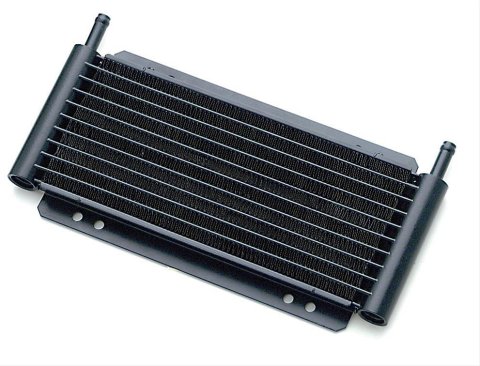 Derale 8000 Series Fin and Plate Transmission Coolers 13504 Fluid Cooler, Transmission, Plate-Type, Aluminum, Black, 11 1/4 in. x 11 in. x 3/4 in., Each