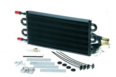 Derale Heavy-Duty Tube and Fin Transmission Coolers 13303 Fluid Cooler, Transmission, Fin, Aluminum, Copper, Black, 7 1/2 in. x 17 in. x 3/4 in., Each