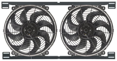 14 Inch 2,700 CFM Derale Tornado Universal Fan 16834 Electric Fan, Dual, in. Diameter, Reversible, cfm, Black Plastic, Each