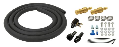 Derale Remote Transmission Cooler Mounting Kits 13020 Mount Kit, Cooler, Plastic, Black, 5/16 in. x 10 ft. Line, Hardware, Kit