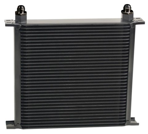 Derale Stacked Plate Fluid Coolers 53408 Cooler, Plate-Type, Aluminum, Black, 34-Row, -8 AN, 12.063 in. x 13 in. x 2 in., Each