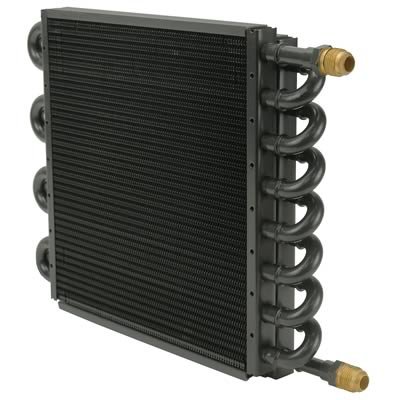 Derale Replacement Tube and Fin Engine Oil Coolers 15300 Fluid Cooler, Tube-Fin Type, Copper/Aluminum, 10.375 in. x 13.5 in. x 1.75 in., -8 AN Inlet, Outlet, Each