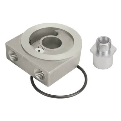 Derale Oil Filter Sandwich Adapters 25771 Adapter, Adapter Style, Aluminum, Natural, 3/8 in. NPT Inlet/Outlet, Kit