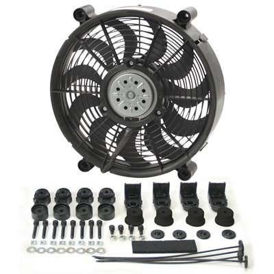 12 Inch 1,450 CFM Derale High-Output Single RAD Fan 16212 Electric Fan, Single, in. Diameter, Reversible, cfm, Black, Plastic, Each
