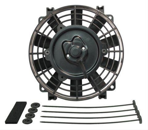8 Inch 500 CFM Derale Tornado Universal Fan 16618 Electric Fan, Tornado, Single, in. Diameter, Reversible, cfm, Black, Plastic, Each