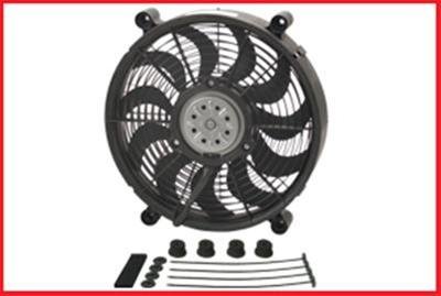 14 Inch 2,100 CFM Derale High-Output Single RAD Fan 18214 Electric Fan, Single, in. Diameter, cfm, Black, Plastic, Each