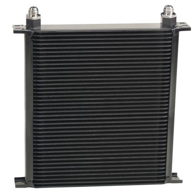 Derale Stacked Plate Fluid Coolers 54008 Cooler, Plate-Type, Aluminum, Black, 40-Row, -8 AN, 13.750 in. x 13 in. x 2 in., Each