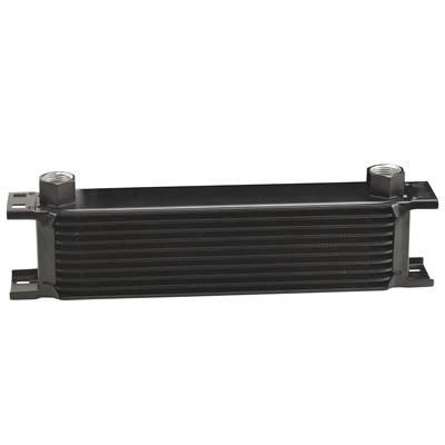 Derale Stacked Plate Fluid Coolers 51078 Cooler, Plate, 10 Rows, Aluminum, Black, -10 AN O-ring Female Threads Inlet/Outlet, Each