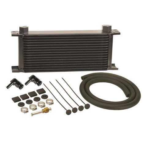 Derale Stacked Plate Fluid Coolers 13412 Cooler, Transmission, Plate-Type, Aluminum, Black, 5.56 in. x 13 in. x 2 in., Kit