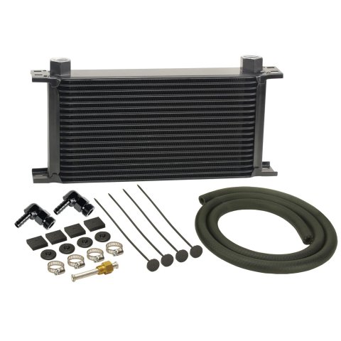 Derale Stacked Plate Fluid Coolers 13413 Cooler, Transmission, Plate-Type, Aluminum, Black, 6.44 in. x 13 in. x 2 in., Kit