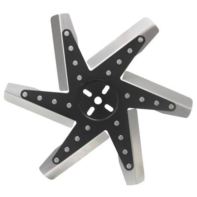 Derale Hi Performance Stainless Steel Flex Fans 19115 Fan, Flex-Type, High Performance, Clockwise, 15.250 in. Diameter, Blades/Steel Center Hub, Black, Universal, Each