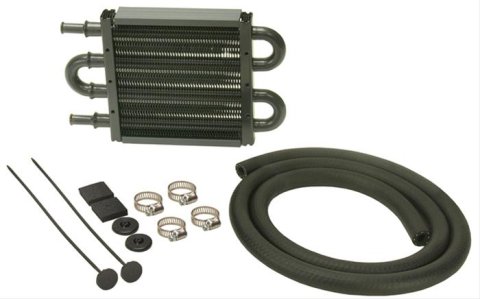Derale Power Steering Cooler Kits 13212 Fluid Cooler, Steering, Tube and Fin, Aluminum, Copper, 5 in. x 8.125 in. x 0.75 in., Each