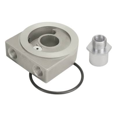 Derale Oil Filter Sandwich Adapters 25772 Adapter, Adapter Style, Aluminum, 3/8 in. NPT Inlet/Outlet, 20mm x 1.5 Nipple Thread, Kit