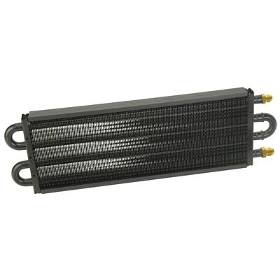 Derale 7000 Series Tube and Fin Transmission Coolers 13312 Cooler, Fin, Aluminum, -6 AN Male Fittings, 5.125 in. x 17.5 in., x 0.750 in., Kit