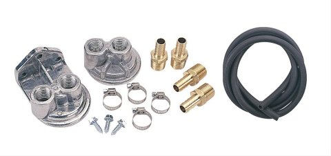 Derale Engine Oil Filter Relocation Kits 15716 Kit, Single Filter, 3/4-16 in. Threads, 13/16-16 in. Threads, Kit