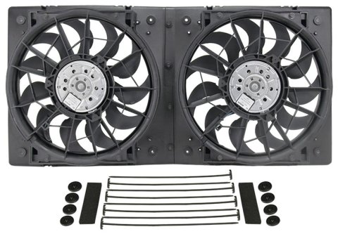 13 Inch 4,000 CFM Derale High-Output Dual RAD Fan and Shroud Kit 16928 Electric Fan, Dual, in. Diameter, Puller, cfm, Black, Plastic, Each