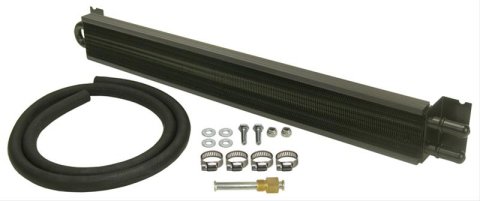 Derale Frame Rail Transmission Fluid Coolers 13224 Cooler, Transmission, Tube and Fin, Aluminum, Copper, Black, 1 1/2 in. x 20 3/4 in. x 1 1/2 in., Each