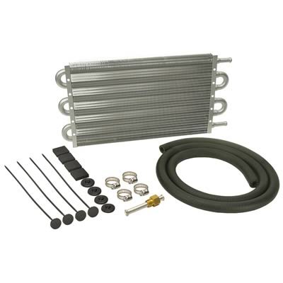 Derale Dyno-Cool Transmission Coolers 12903 Cooler, Tube and Fin, Aluminum, 11/32 in. Hose Barbs, 7.5 in. x 15.25 in., x 0.750 in., Kit